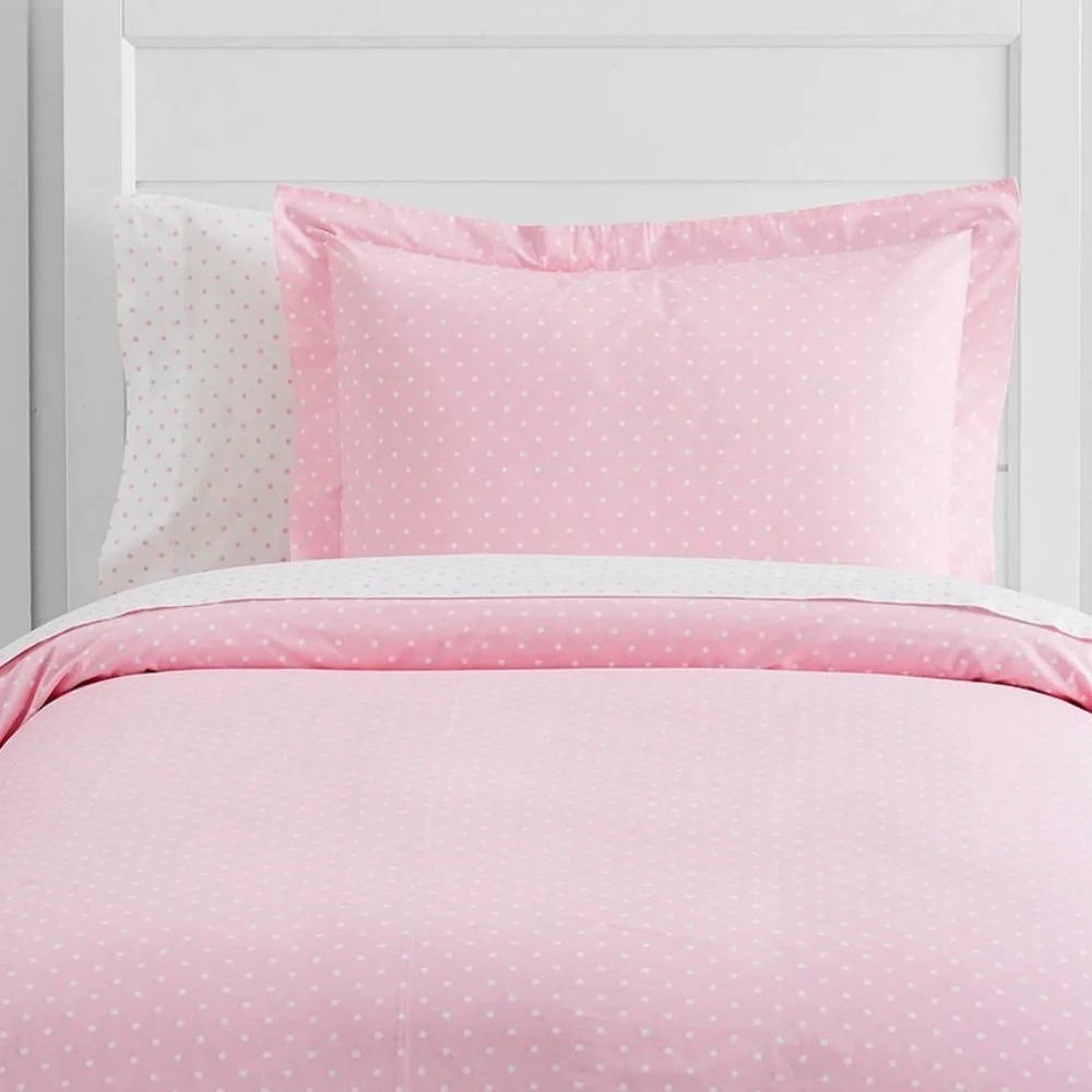 Pottery Barn Organic Pin Dot Duvet Cover Pink Twin